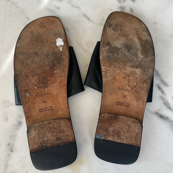 HERMÈS black H sandals - Picture 8 of 9